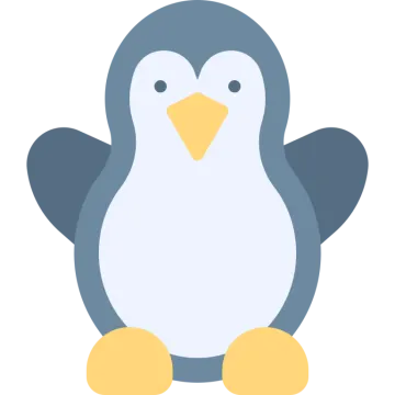 a cartoon penguin sitting on the ground