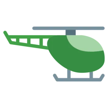 a green helicopter with a white background