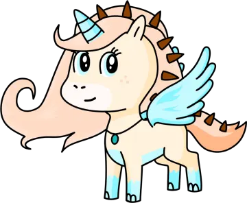 a cartoon unicorn with wings