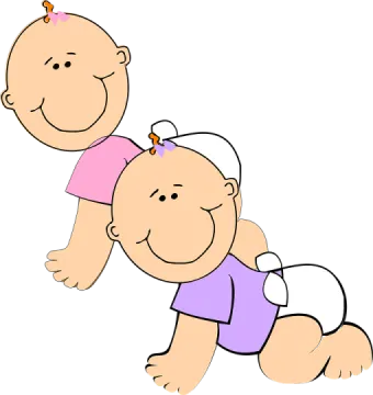 a baby crawling on its mother's back