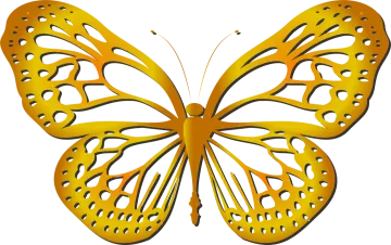 a yellow butterfly on a white background
