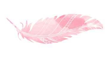 a watercolor feather on a white background