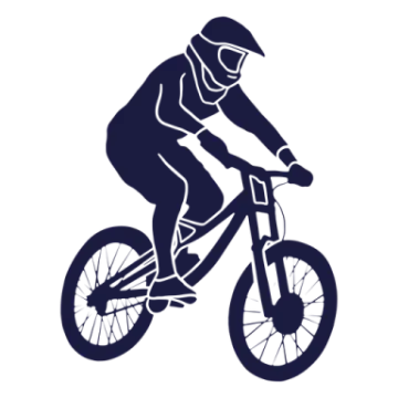 a silhouette of a person riding a bike