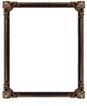 an ornate gold frame with a white background