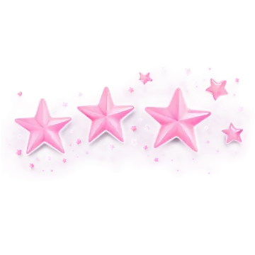 three pink stars on a white background