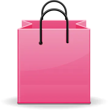 a pink shopping bag on a white background