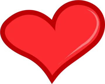 a red heart on a white background