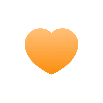 an orange heart icon on a white background