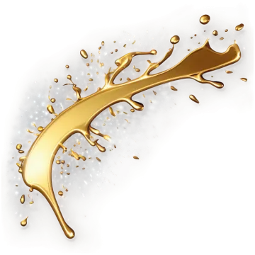 a gold splash on a white background