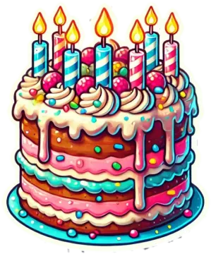 a birthday cake with candles on top