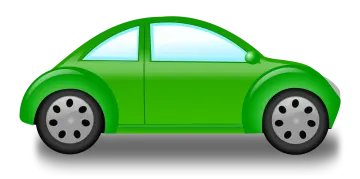 a green car on a white background