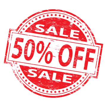 a red stamp with the words sale 100 % off