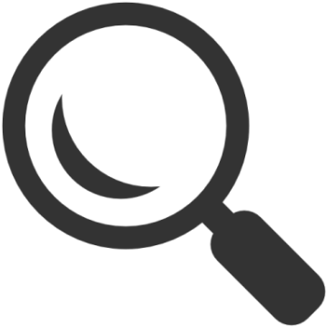 a magnized icon with a white background