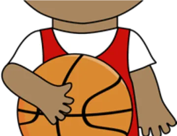 a cartoon basketball player holding a ball