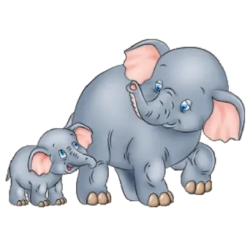 an elephant and her baby