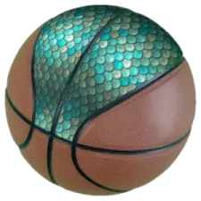 a basketball ball with scales on it