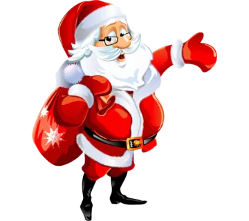 a santa claus holding a bag of presents