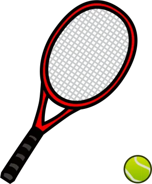 a tennis racket with a ball on it