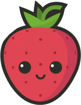 a red strawberry with a green leaf on top