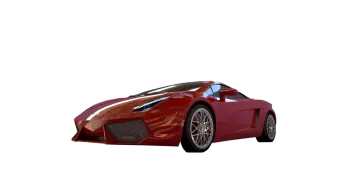 a red sports car on a white background