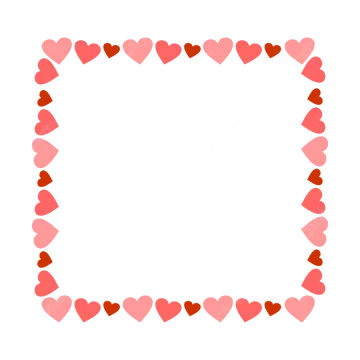 a square frame with hearts on it