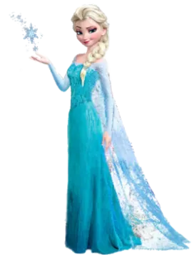 a frozen princess with blue hair and blue dress