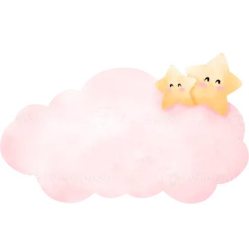 a pink cloud with a star on top
