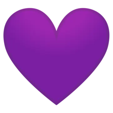 a purple heart on a white background