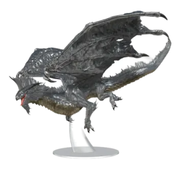 a black dragon statue on a white base