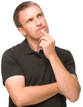 a man wearing a black polo shirt
