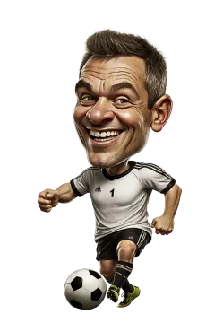 a caricable of a soccer player