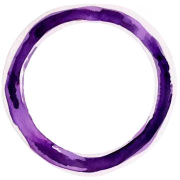 a purple circle painted with watercolors