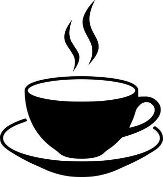 a black and white cup of coffee