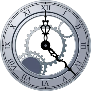 a clock with gears on it