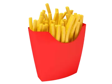 french fries in a red container