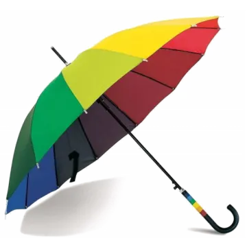 a rainbow colored umbrella on a white background