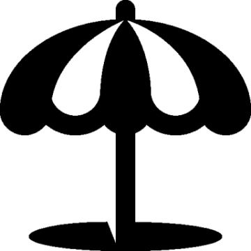 a black and white silhouette of an umbrella