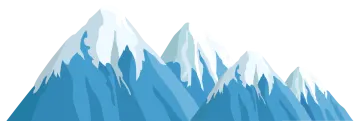 a blue mountain with snow on it