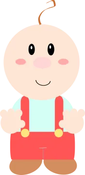 a baby boy in overalls and suspends