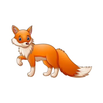 a cartoon of a red fox