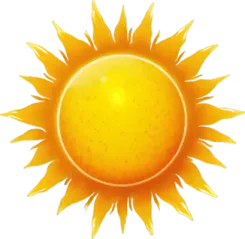 a yellow sun on white background