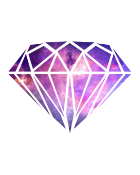 a diamond with galaxy in the background