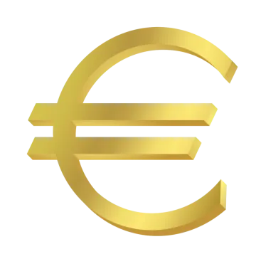 a gold euro symbol