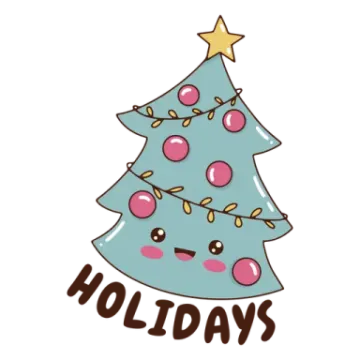a cartoon christmas tree with a star on top