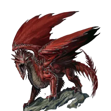 an image of a red dragon with wings