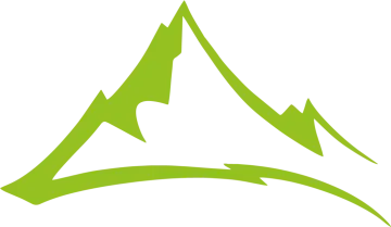 a green mountain with a white background
