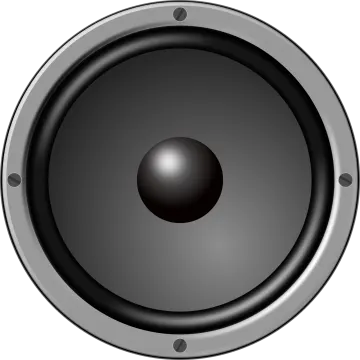 a black speaker on a white background