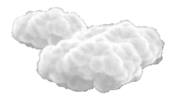 three white clouds on a white background