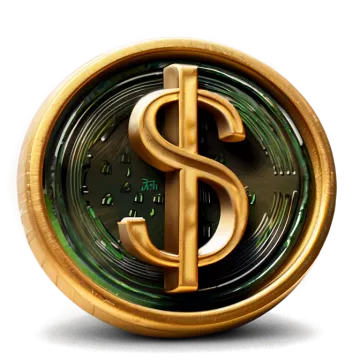 a golden dollar symbol on a white background