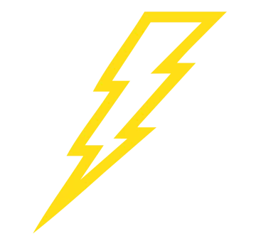 a black and white lightning symbol